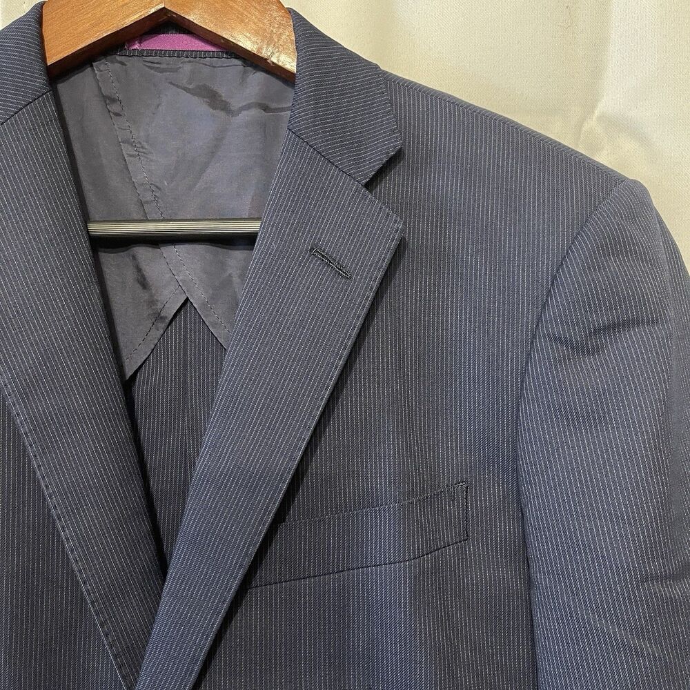 Vitale Barberis Canonico x Monsieur Nicole Blazer Men 46 Blue Pinstripe